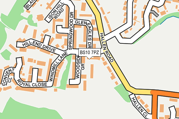 BS10 7PZ map - OS OpenMap – Local (Ordnance Survey)