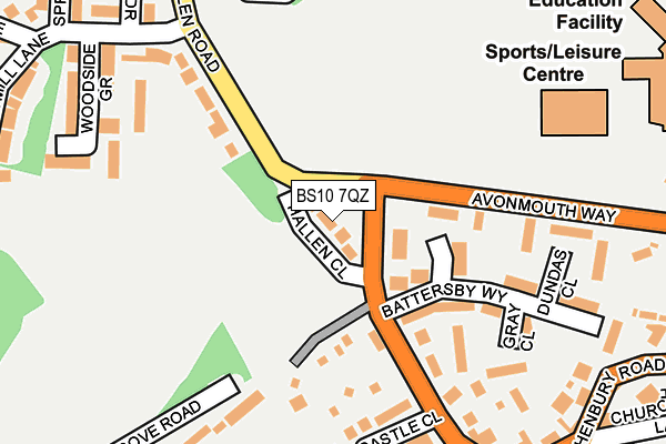BS10 7QZ map - OS OpenMap – Local (Ordnance Survey)