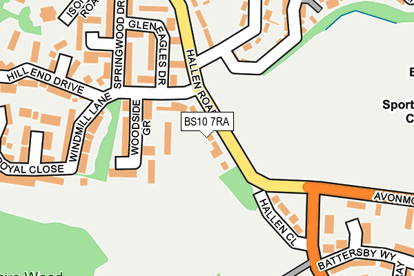 BS10 7RA map - OS OpenMap – Local (Ordnance Survey)