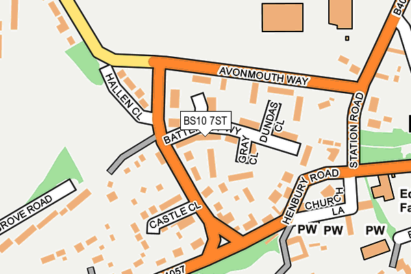 BS10 7ST map - OS OpenMap – Local (Ordnance Survey)
