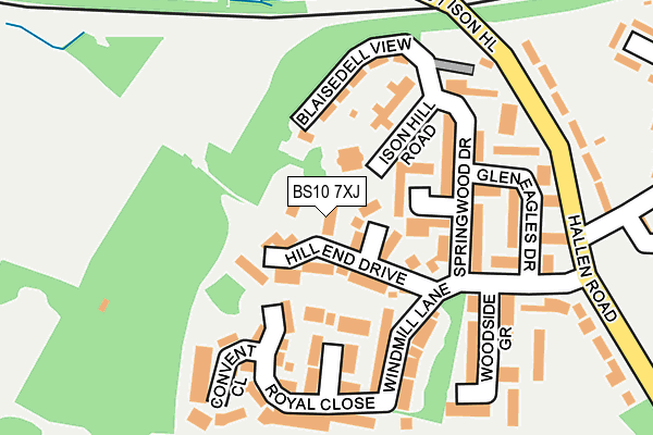 BS10 7XJ map - OS OpenMap – Local (Ordnance Survey)