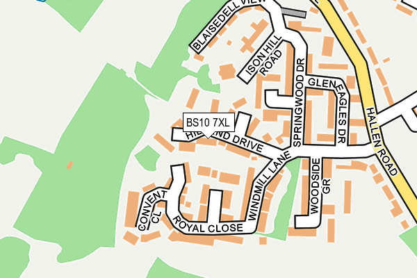 BS10 7XL map - OS OpenMap – Local (Ordnance Survey)