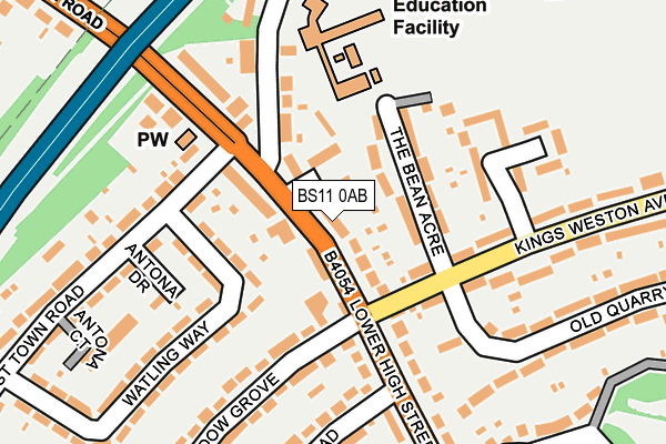 BS11 0AB map - OS OpenMap – Local (Ordnance Survey)