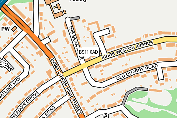 BS11 0AD map - OS OpenMap – Local (Ordnance Survey)