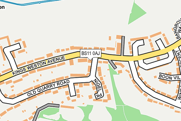 BS11 0AJ map - OS OpenMap – Local (Ordnance Survey)