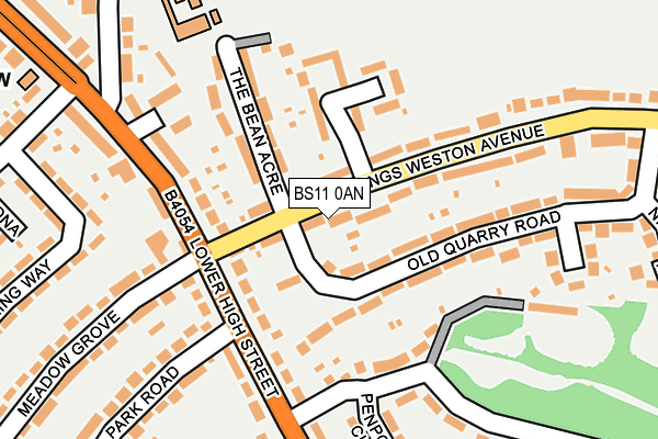 BS11 0AN map - OS OpenMap – Local (Ordnance Survey)