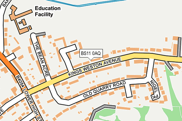 BS11 0AQ map - OS OpenMap – Local (Ordnance Survey)