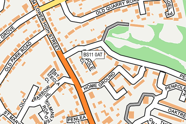 BS11 0AT map - OS OpenMap – Local (Ordnance Survey)