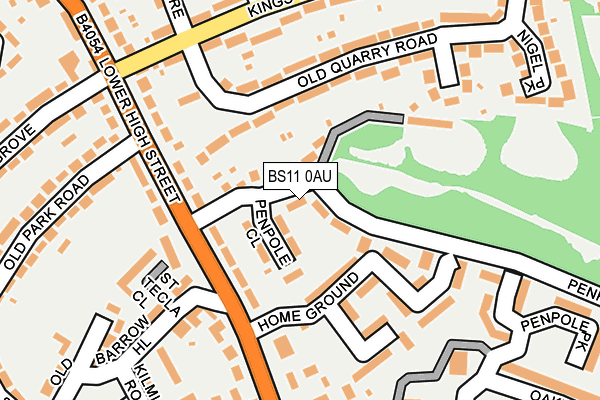 BS11 0AU map - OS OpenMap – Local (Ordnance Survey)