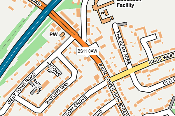 BS11 0AW map - OS OpenMap – Local (Ordnance Survey)