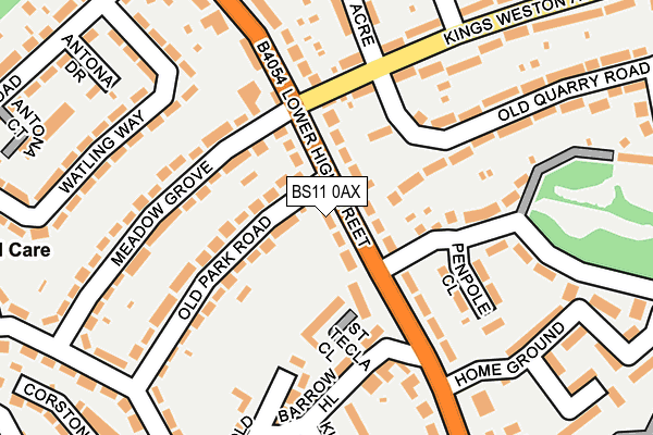 BS11 0AX map - OS OpenMap – Local (Ordnance Survey)