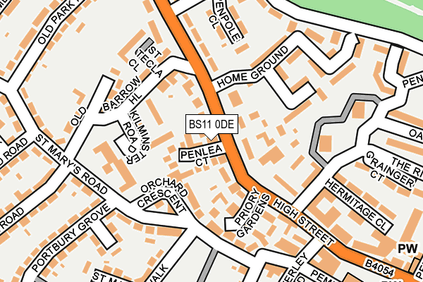 BS11 0DE map - OS OpenMap – Local (Ordnance Survey)
