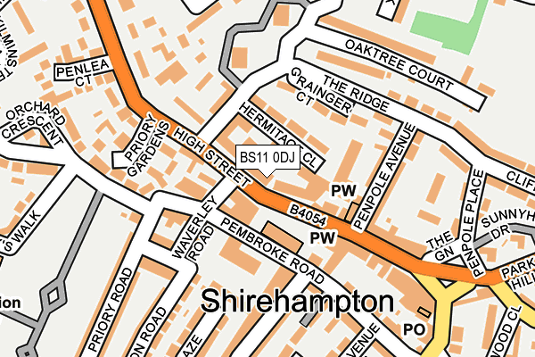 BS11 0DJ map - OS OpenMap – Local (Ordnance Survey)