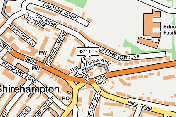 BS11 0DR map - OS OpenMap – Local (Ordnance Survey)