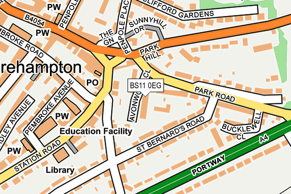 BS11 0EG map - OS OpenMap – Local (Ordnance Survey)
