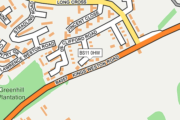 BS11 0HW map - OS OpenMap – Local (Ordnance Survey)