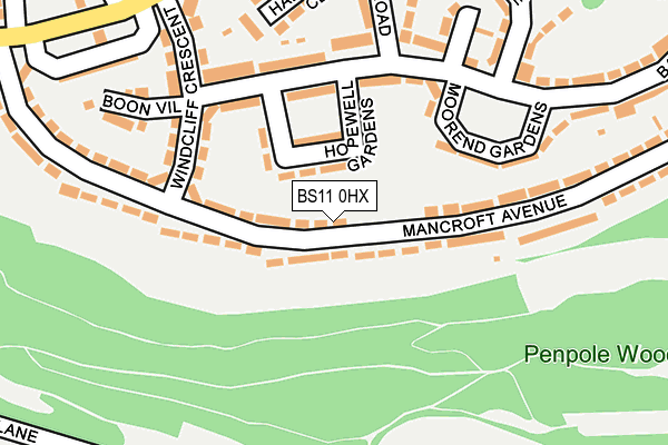 BS11 0HX map - OS OpenMap – Local (Ordnance Survey)