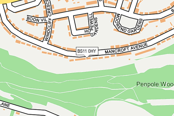 BS11 0HY map - OS OpenMap – Local (Ordnance Survey)