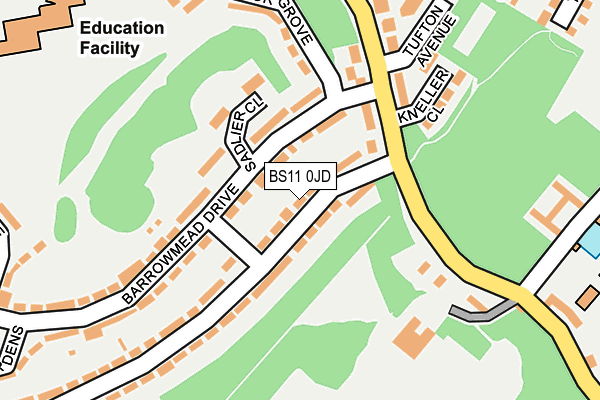 BS11 0JD map - OS OpenMap – Local (Ordnance Survey)