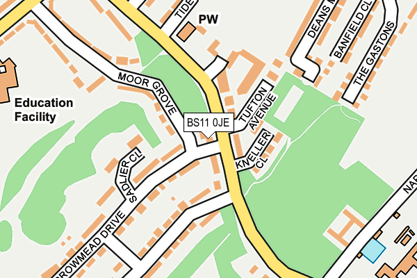 BS11 0JE map - OS OpenMap – Local (Ordnance Survey)