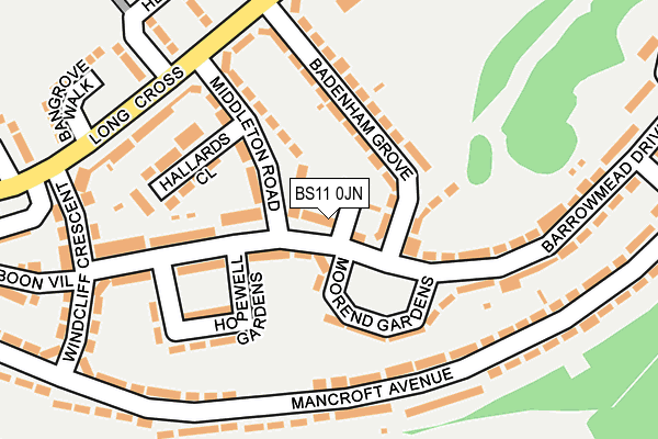 BS11 0JN map - OS OpenMap – Local (Ordnance Survey)