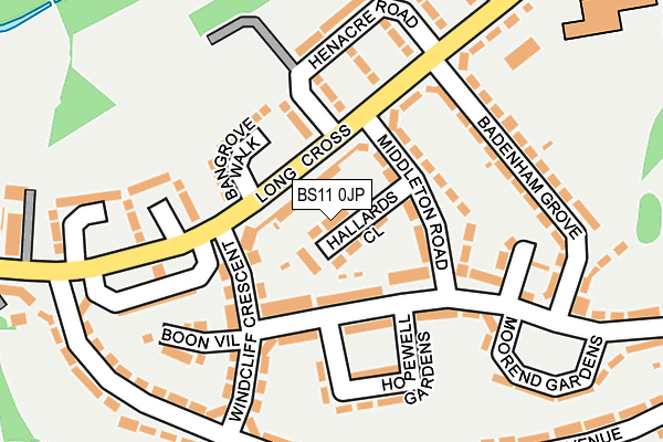 BS11 0JP map - OS OpenMap – Local (Ordnance Survey)