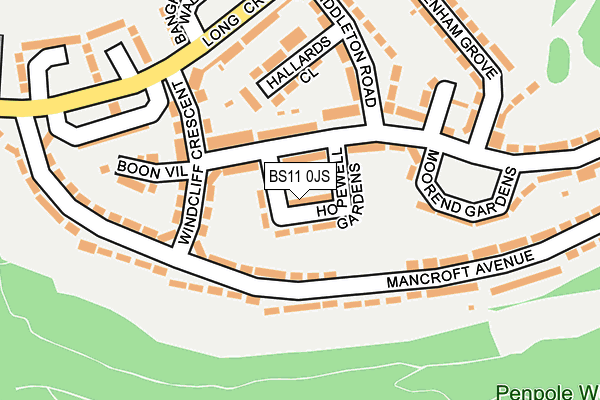 BS11 0JS map - OS OpenMap – Local (Ordnance Survey)