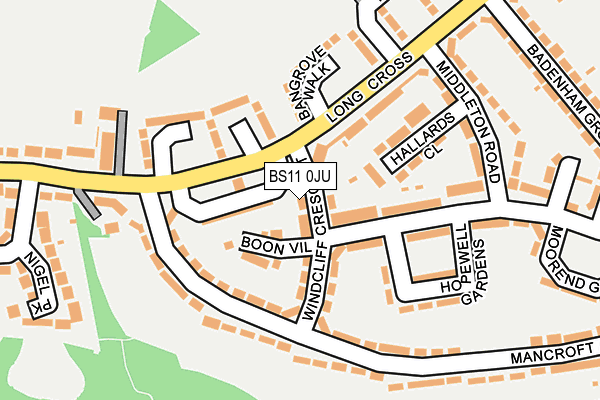 BS11 0JU map - OS OpenMap – Local (Ordnance Survey)