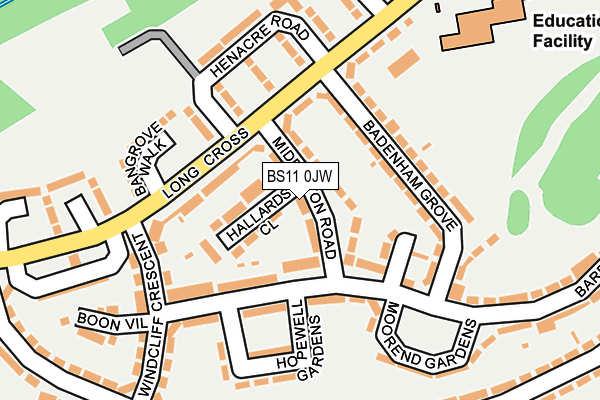 BS11 0JW map - OS OpenMap – Local (Ordnance Survey)