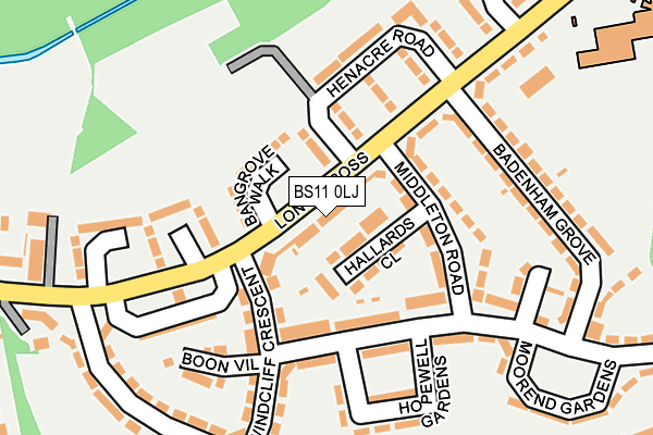 BS11 0LJ map - OS OpenMap – Local (Ordnance Survey)
