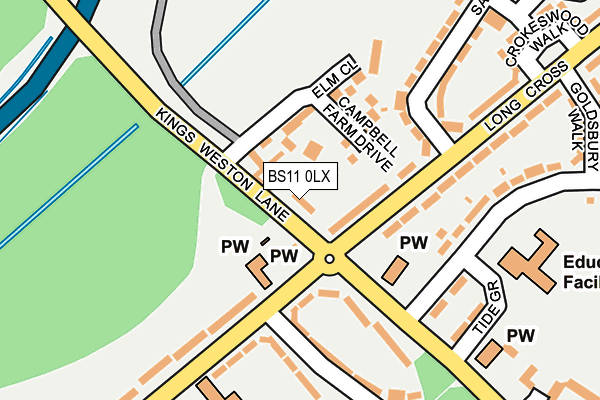 BS11 0LX map - OS OpenMap – Local (Ordnance Survey)