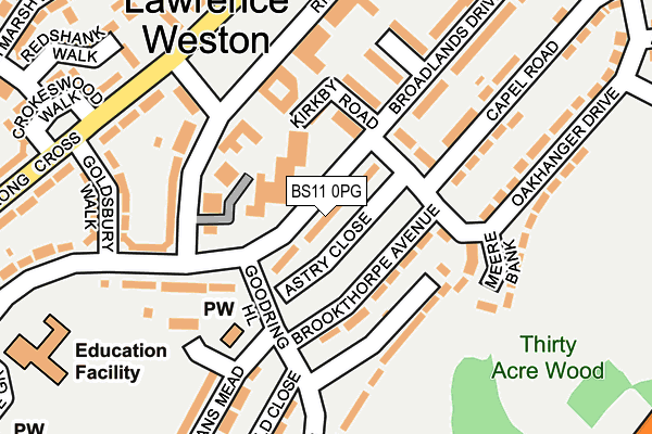 BS11 0PG map - OS OpenMap – Local (Ordnance Survey)