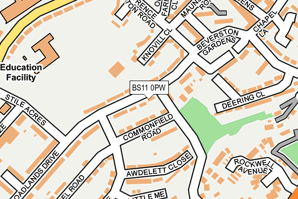 BS11 0PW map - OS OpenMap – Local (Ordnance Survey)