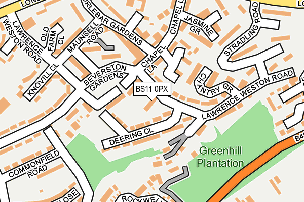BS11 0PX map - OS OpenMap – Local (Ordnance Survey)