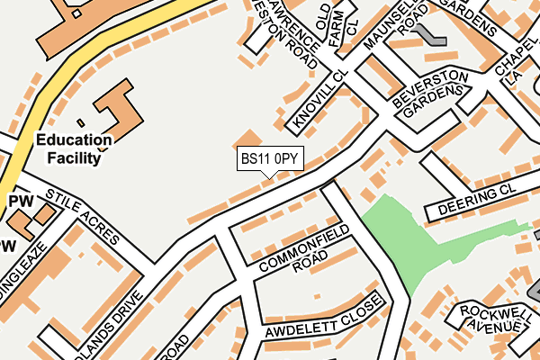 BS11 0PY map - OS OpenMap – Local (Ordnance Survey)