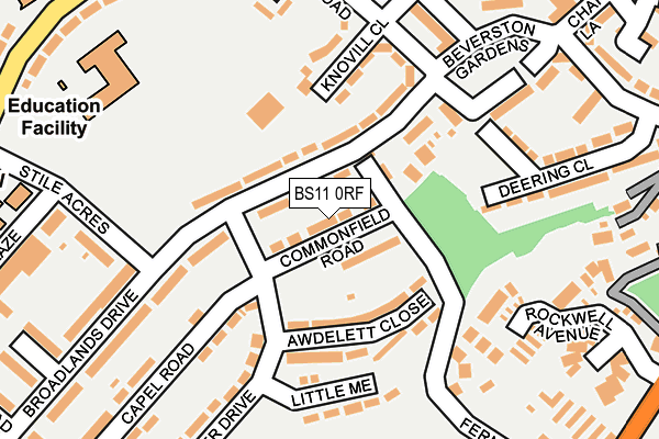 BS11 0RF map - OS OpenMap – Local (Ordnance Survey)