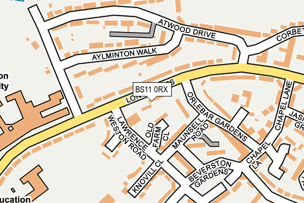 BS11 0RX map - OS OpenMap – Local (Ordnance Survey)