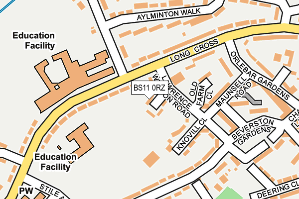 BS11 0RZ map - OS OpenMap – Local (Ordnance Survey)