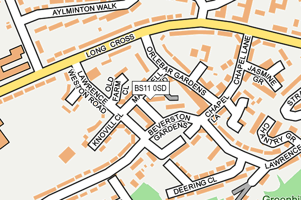 BS11 0SD map - OS OpenMap – Local (Ordnance Survey)