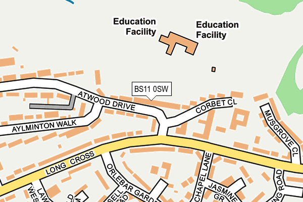 BS11 0SW map - OS OpenMap – Local (Ordnance Survey)