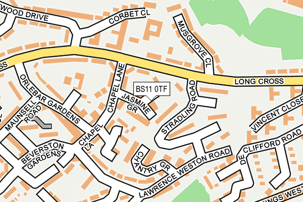 BS11 0TF map - OS OpenMap – Local (Ordnance Survey)