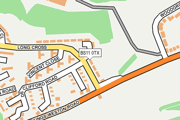 BS11 0TX map - OS OpenMap – Local (Ordnance Survey)