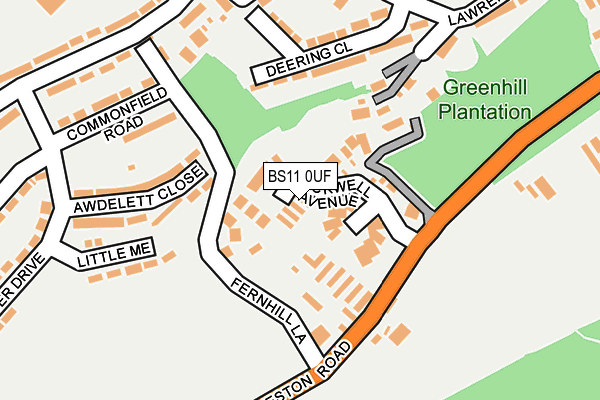 BS11 0UF map - OS OpenMap – Local (Ordnance Survey)