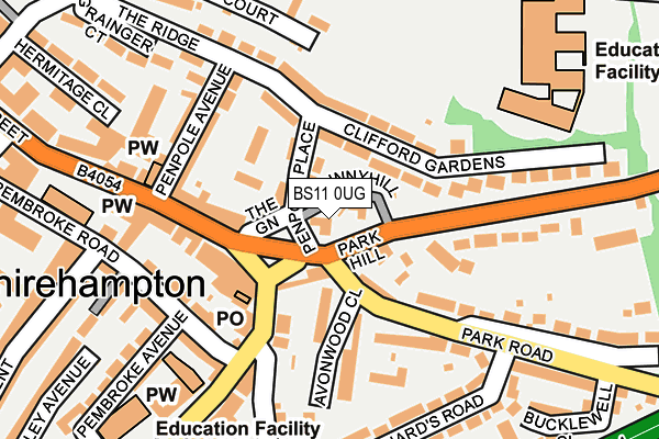 BS11 0UG map - OS OpenMap – Local (Ordnance Survey)