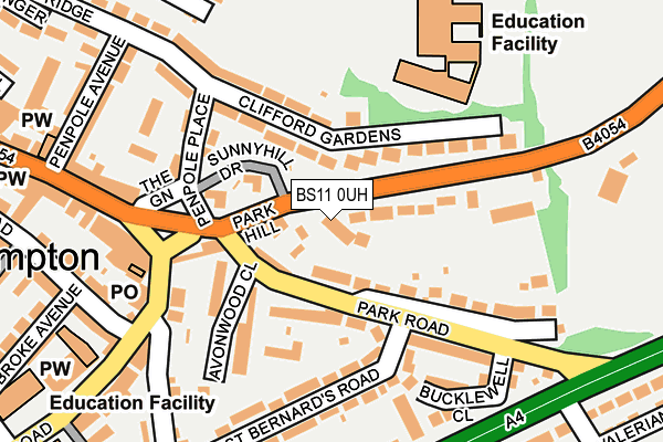 BS11 0UH map - OS OpenMap – Local (Ordnance Survey)