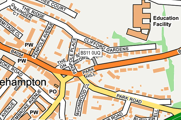 BS11 0UQ map - OS OpenMap – Local (Ordnance Survey)