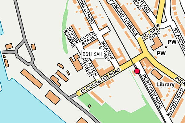 BS11 9AH map - OS OpenMap – Local (Ordnance Survey)