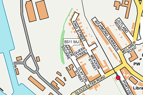 BS11 9AJ map - OS OpenMap – Local (Ordnance Survey)