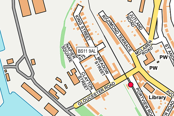 BS11 9AL map - OS OpenMap – Local (Ordnance Survey)