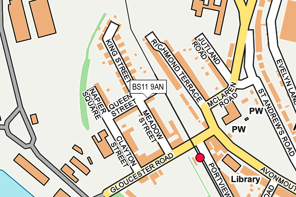 BS11 9AN map - OS OpenMap – Local (Ordnance Survey)